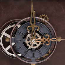 Load image into Gallery viewer, ACCITY - RETRO CLOCK DECORATIVE PUNK SHOULDER BAG_CWAB0629: COFFEE / (OS) 1