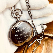 Load image into Gallery viewer, WoodWristCo - 'To My Son' Gift Pocket Watch