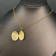 Load image into Gallery viewer, Mio Queena - Shell inlaid Cross Style Locket Charm Necklace: Steel color