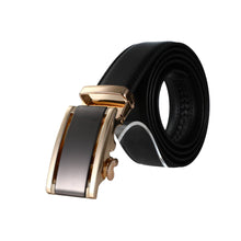 Load image into Gallery viewer, Mad Man - AutoMADtic leather belt: Black w/Black & Silver Style Buckle