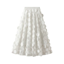 Load image into Gallery viewer, ACCITY - 3D Polka Dot Tulle A-Line Flared Midi Skirt_CWBMS0379: Black / (OS) 1