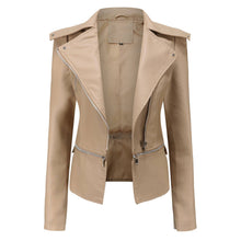 Load image into Gallery viewer, Lily Clothing - Women's leather garment with removable hem: CAMEL / (S) 1
