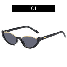 Load image into Gallery viewer, ACCITY - NEW HALF-FRAME CAT-EYE STREET STYLE SUNGLASSES_CWASG0386: White / (OS) 2