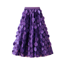 Load image into Gallery viewer, ACCITY - 3D Polka Dot Tulle A-Line Flared Midi Skirt_CWBMS0379: White / (OS) 1