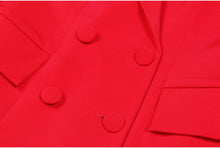 Load image into Gallery viewer, Productseeker - SET062 Elegant Women’s Suit Set: Blazer, Bra Top, & Pants: Rose Red / English / M