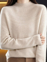 Load image into Gallery viewer, VividLux - Office Raglan Sleeve Hollow Solid Color High-Neck Sweater Tops: ORANGE / M