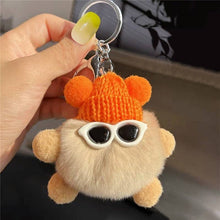 Load image into Gallery viewer, FurDecoration - Fluffy Rex Rabbit Fur Cartoon Doll Keychain for Car Key Bag: LIGHT PURPLE / One_size