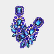 Load image into Gallery viewer, Sensibling Corp. - Marquise Square Stone Pointed Evening Clip On Earrings
: Sapphire