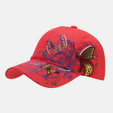 Load image into Gallery viewer, ACCITY - Butterfly Embroidery Baseball Cap, Women’s Sun Hat_CWAH1648: White / (OS) 2