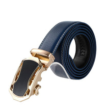 Load image into Gallery viewer, Mad Man - AutoMADtic leather belt: Black w/Black & Silver Style Buckle