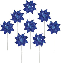 Load image into Gallery viewer, In the Breeze, LLC. - Blue Mylar Pinwheels - 8 PC