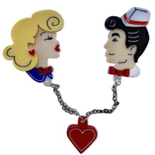 Load image into Gallery viewer, Lipstick & Chrome - Belle & Beau Kiss Rockabilly Brooch