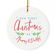 Load image into Gallery viewer, Our First Christmas as Mommy and Daddy Ornament with Ribbon and Complimentary Gift Box
