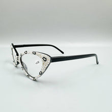 Load image into Gallery viewer, Ole - Handmade Cat Eye Rhinestone Reader G0305-White: 250
