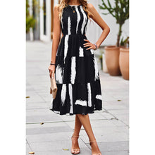Load image into Gallery viewer, Supreme Fashion - Floral Print Cut Out Ruched Fit Sleeveless Ruffle Dress: M / WHITE
