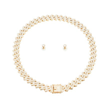 Load image into Gallery viewer, PinktownUSA - Iced Gold Square Cuban Chain Necklace: Clear / Gold / 20 inches
