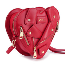 Load image into Gallery viewer, Handbag Express - Heart Shape Biker Jacket Petite Shoulder Bag: Khaki

