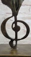 Load image into Gallery viewer, Bronzhaus - Abstract Bronze Metal Bust Sculpture Statue of Trumpet Player on Marble Base Signed Art
