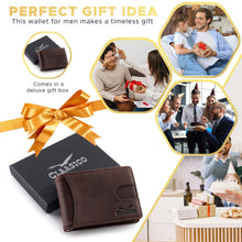 Load image into Gallery viewer, Claasico - Small bifold leather money clip wallet with pull strap: Black
