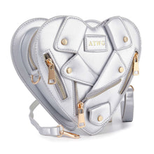 Load image into Gallery viewer, Handbag Express - Heart Shape Biker Jacket Petite Shoulder Bag: Khaki
