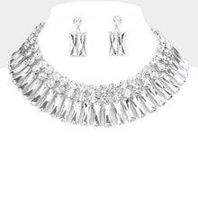 Load image into Gallery viewer, Sensibling Corp. - Round Rectangle Stone Cluster Evening Necklace
: Red
