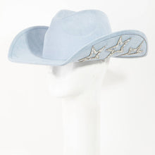 Load image into Gallery viewer, Collections by Fame Accessories - Studded Rhinestone Star Western Cowboy Hat: BL
