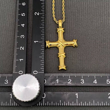 Load image into Gallery viewer, Mio Queena - 18K Gold Plated S.Steel Cross Charm Necklace - FGS: Steel color
