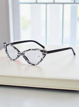 Load image into Gallery viewer, Chic Couture Inc - Handmade Rhinestone Cat Eye Reader Glasses G0404- White: White / 3.5
