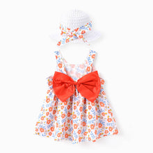 Load image into Gallery viewer, PatPat - 2pcs Baby Girl  Daisy Floral Tank Dress with Hat Set: Blue / 18-24 Months
