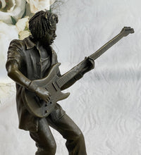 Load image into Gallery viewer, Bronzhaus - Signed Handcrafted Rick James Guitar Player Bronze Sculpture Figurine Statue
