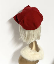 Load image into Gallery viewer, Bella Starr - Red Wool Beret Bow: Black
