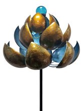 Load image into Gallery viewer, Continental Art Center - Solar Horizontal Metal Kinetic Lotus Wind Spinner Stake
