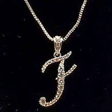 Load image into Gallery viewer, Diacly - Cursive Initial Alphabet Letter Monogram CZ Pendant Small-Gold: N
