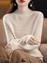 Load image into Gallery viewer, VividLux - Office Raglan Sleeve Hollow Solid Color High-Neck Sweater Tops: ORANGE / M
