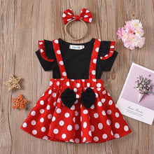 Load image into Gallery viewer, PatPat - Baby Girl Sweet Polka Dot Dresses: Black/White/Red / 12-18 Months
