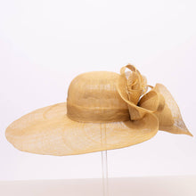 Load image into Gallery viewer, KaKyCo - Rose Veil Trim Off Face Floppy Sinamay Hats | 117145: YELLOW
