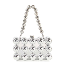 Load image into Gallery viewer, Handbag Express - Patent Beaded Petite Evening Bag: Silver
