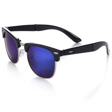 Load image into Gallery viewer, Mad Man - Folding Clubmasters Sunglasses: Black / Blue
