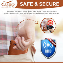 Load image into Gallery viewer, Claasico - Small bifold leather money clip wallet with pull strap: California Dessert
