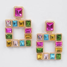 Load image into Gallery viewer, 3AM BY H&amp;D ACCESSORIES - Rhinestone Square Earring: Multicolor 1
