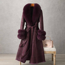 Load image into Gallery viewer, Productseeker - CT074Y Elegant Mid-Length Faux Fur Coat with Fox Fur Collar: Black / English / S
