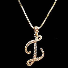 Load image into Gallery viewer, Diacly - Cursive Initial Alphabet Letter Monogram CZ Pendant Small-Gold: Z
