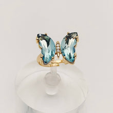 Load image into Gallery viewer, Mio Queena - Gradient Glass Butterfly Ring: 1# Green
