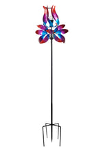 Load image into Gallery viewer, Continental Art Center - Solar Colorful Metal Wind Spinner Stake-Pink Tulip Petals
