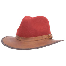 Load image into Gallery viewer, American Hat Makers - Wool Felt Leather Outdoor Fedora Style - Summit: Saddle / LG

