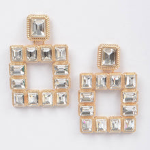 Load image into Gallery viewer, 3AM BY H&amp;D ACCESSORIES - Rhinestone Square Earring: Black

