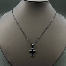 Load image into Gallery viewer, Mio Queena - 18K Gold Plated Stainless Steel Cross Charm Necklace - FGS: Steel color
