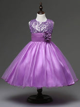 Load image into Gallery viewer, Fennco Styles - Lovely Sequin Flower Girl Dress: Purple / 8-9T
