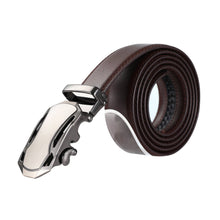 Load image into Gallery viewer, Mad Man - AutoMADtic leather belt: Black w/Black &amp; Silver Style Buckle
