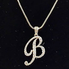 Load image into Gallery viewer, Diacly - Cursive Initial Alphabet Letter Monogram CZ Pendant Small-Gold: W
